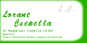 lorant csepella business card